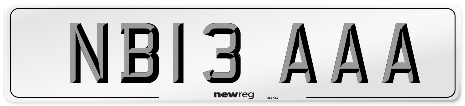 NB13 AAA Number Plate from New Reg